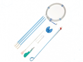 Used for percutaneous placement of a pigtail catheter in the renal pelvis for nephrostomy drainage