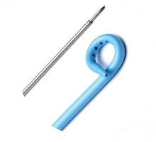 Used for percutaneous placement of a pigtail catheter in the renal pelvis for nephrostomy drainage by direct puncture