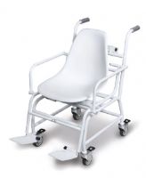 Mobile Stuhlwaage mit vier Rädern sowie Eich- und Medizinzulassung für den professionellen Einsatz